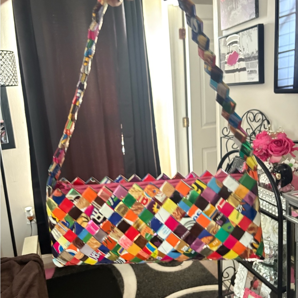 Colorful Woven Shoulder Bag